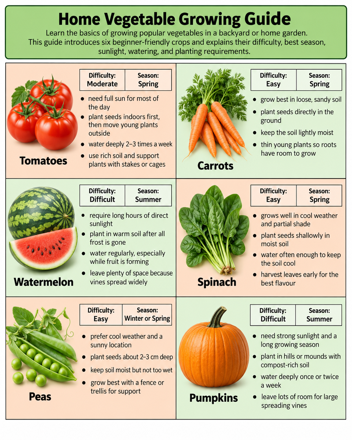 Home vegetable growing guide